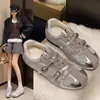 Estilo Coreano Retro Versátil Plataforma Francesa Tacón Oculto Zapatos de Entrenamiento Alemanes para Mujer 2026 Nuevo Suela Suave Combina con Faldas de Caña Baja Estilo Forrest Gump Zapatos de Tabla