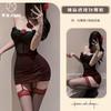Rosa Noturna de Final de Temporada * Perspectiva Sexy Spice Girl Malha Rosa Decote Halter Ajuste Slim Envolvente Saia Quadril Lingerie Sexy