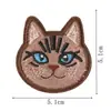 Nuevos parches bordados de cabeza de gato coloridos, parches de gato de dibujos animados termoadhesivos, parches adhesivos para reparar agujeros en la ropa