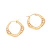 [Ice Meng] aretes geométricos irregulares temperamento aretes de perlas moda acero inoxidable aretes en forma de C E538