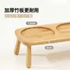 Soporte para cuencos de mascotas gato y perro transfronterizo de madera maciza, estante elevado para platos de mascotas, protege la columna cervical y previene que se vuelque