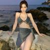 Al por mayor Nuevo Bikini Estilo Chica Caliente Sexy con Tirantes Pecho Grande y Pequeño Push-Up Traje de Baño Estilo Falda Dividida Conjunto de Tres Piezas para Mujer