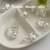 Anillo de Plata de Ley S925 con Perlas de Múltiples Capas del Mismo Estilo que los Bloggers Ins Coreanos Diseño de Nicho Anillo Versátil de Alta Gama