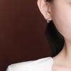 Yilu Silver S925 Sterling Silver Jade Retro Simples Elegante Rodada Brincos de Contas Moda Leve Luxo All-match Geométrico Prata Clipe de Orelha