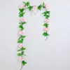 Enredadera de Rosas Artificiales Flor Falsa de Enredadera Flor de Seda Rosa Pequeña Colgante de Pared Cubierta de Tubo de Flor Decoración Alta Simulación