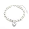 Joyería para mascotas al por mayor collar de perlas para gato colgante de amor de cristal con diamantes de imitación accesorios para cachorros al por mayor comercio electrónico transfronterizo