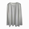 Camiseta Blanca de Algodón de Color Sólido Básico de Largo Medio Apilada para Mujer de Estilo Americano Pesado con Cuello Redondo y Encaje en el Dobladillo para Primavera y Otoño