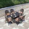Combinação de mesa e cadeira externa mesa de churrasco de alumínio fundido pátio varanda externa pequena mesa de café mesa de lazer externa e cadeira conjunto de três ou cinco peças