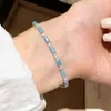 Pulsera de Tenis Love Azul Océano con Circonita Cúbica Brillante, Fresca y Sofisticada, Realza la Piel Clara, Pulsera Delgada Delicada con Gradiente Azul y Blanco de Alta Gama