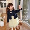 [7A Antibacteriano] Conjunto de Falda para Niña, Conjunto de Dos Piezas de Otoño para Niños Pequeños, Vestido de Cumpleaños para Bebé de un Año, Vestido de Princesa para Niños