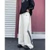 Calça Esportiva Casual Unissex Tendência, Reta, Acolchoada com Lã, Grossa, para Outono e Inverno, Quente, Solta, Confortável para o Dia a Dia