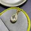 Colgante de Plata de Ley S925 con Ágata Natural Incrustada Estilo Gota de Agua Color Dorado Modelado Venta Directa de Fábrica en Europa y América
