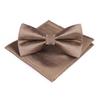 Set de Pajarita y Pañuelo de Bolsillo de Nuevo Estilo Moderno Boda Novio Padrino Moderno Traje de Hombre Cuadrado Cuadrado Boda Rayado Vintage