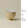 Taza Personal Hecha a Mano Ino Kiyosong Amarillo Albaricoque con Patrón de Orquídea, de Tallo Alto, Esmalte de Color Único de Alta Calidad, Taza de Uso Personal, Taza de Té Kung Fu