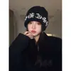 Gorro de Punto Grueso Cálido de Doble Capa Nuevo Otoño/Invierno 2025 para Mujer, Protección para las Orejas, Cálido, Circunferencia de Cabeza Grande, Gorro Slouchy de Moda