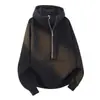 Sudadera Pesada con Cremallera, Cuello Alto, Chaqueta Desestructurada de Nicho, Sudadera con Capucha Estructurada de Corte Limpio para Hombre, Estilo Americano Media