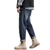 Jeans Masculino Marca da Moda Slim Fit Perna Larga Harem Primavera Outono Novo Estilo Nicho Elástico Estilo Coreano Versátil Calças Estilo Coreano da Moda