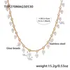 Miduoduo Joyería Estilo Europeo y Americano Pulsera y Collar con Borlas Hechos a Mano de Cuentas Juego de Acero Inoxidable Ecológico Chapado en Oro de 18K