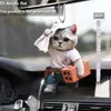 Novo produto criativo pingente de carro em forma de gatinho em acrílico plano para decoração de espelho retrovisor de carro