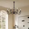 Lustre de Velas Americano Retro Transfronteiriço Sala de Estar Sala de Jantar Quarto Luz Principal Rústico Pastoral Simples Lustre Francês