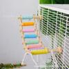 Escalera de Escalada para Pájaros de Color Loro Madera Maciza Cuerda de Cáñamo Escalera de Escalada Macarrón Juguete para Jaula de Pájaros Accesorios