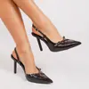 Tacones de Aguja Apuntados de Cristal para Mujer, Estilo Nuevo, Elegantes y con Estilo, Adecuados para Ir al Trabajo, con Hebilla y Tira Trasera Baja, Tacones Altos de Moda