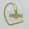 Suministro Exclusivo Transfronterizo para Colgante de Mamá Europeo y Americano Base en Blanco para Transferencia de Calor con Collar de Diamantes Venta al por Mayor Sublimación Impresión DIY