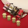 Chaveiro de ovelhinha banhado a ouro, corrente de celular, pingente de bolsa de balde de ovelhinha na cor dourada, lembrança fofa, atacado