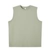 Camiseta sin mangas de algodón peinado pesado de 245 g con cuello redondo para mujer, marca de moda, color liso, holgada, casual, chaleco para correr, personalización