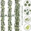 Vid Simulada Transfronteriza Hojas de Eucalipto Ratán de Eucalipto Hogar Boda Plantas Verdes Simuladas Decoración de Mesa Ratán Simulado