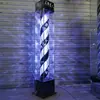 Luz Rotatoria de Barbería de Pie para Exteriores Impermeable Letrero de Salón de Peluquería Luz de Caja de Luz de Vidrio de Colores para Peluquería Se Puede Comprar en Lote Leidezhu