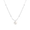 Collar de Plata de Ley S925 con Perla Barroca Natural Versátil Elegante Ins Nicho Simple Cadena para Clavícula de Gama Alta
