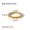 Anillo de moda con circonita simple de acero inoxidable chapado en oro real de 18 quilates transfronterizo de INS Europa y Estados Unidos, anillo que no se desvanece, anillo para mujer al por mayor