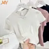 Camiseta Feminina Lulu Bling Manga Curta Gola Henley Slim Fit Verão Secagem Rápida Respirável Versátil Top para Yoga