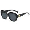 Gafas de sol para mujer de alta gama retro europeo y americano ojo de gato negro montura grande ovaladas 2023 nuevas gafas de sol rojas de internet protección solar
