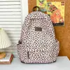 Mochila con Estampado de Leopardo Transfronteriza para Mujer 2026 Nueva Mochila Estilo Americano para Mujer Moda Casual Mochila Escolar para Estudiante de Secundaria Gran Capacidad