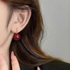 Pendientes de perlas de color rojo vino, elegantes, altos y elegantes, con gancho para la oreja, pendientes rojos de Ankora, joyería para dama de honor y novia para boda