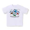 Camiseta de manga corta de la marca japonesa de moda BAPE, peso pesado de verano 240g algodón puro, camuflaje de cabeza de mono, tiburón mono, venta al por mayor transfronteriza