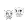 Belleza Borde Plateado Versión Coreana S925 Plata de Ley Búho Pendientes Personalizados Joyería Fabricante Envío Directo Pendientes Joyería