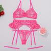 Directo de fábrica AliExpress ins love bordado costuras tirante lencería sexy kit de lencería sexy 1753