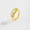 Anel de Zircônia Estilo Luxo Leve para Mulheres, Elegante e Sofisticado, Design Irregular em Forma de Pera, Geométrico, Tendência Europeia e Americana Versátil
