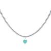 Collar de Cuentas de Amor de Esmalte Perla T Home Rojo y Azul Rosa Colgante de Corazón Regalo de Vacaciones para Mujer