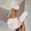 Sandalias de Tira Fina con Mariposa Orquídea 3D Estilo Francés para Mujer Tacón Cuadrado Tacón de Gatito Sandalias de Vacaciones Sandalias de Tacón Bajo Ancho Tallas Grandes