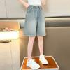 Pantalones Cortos de Mezclilla Versátiles Estilo Coreano para Niñas 2026 Verano Nuevos de Moda Delgados Sueltos para Niños Mayores y Niños Pequeños