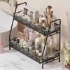 Estante de Almacenamiento para Cosméticos de Tocador de Escritorio Mostrador de Almacenamiento de Lavabo Doble Capa Estante para Artículos de Tocador y Cuidado de la Piel de Baño