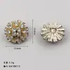 Botones Redondos de Diamante Completo, Botones Esféricos Estéreo de Metal Retro con Diamantes Dorados, Accesorios de Alta Gama para Abrigos de Otoño e Invierno