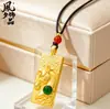 Colgante Antiguo de Caballo Chapado en Oro con Piedras Preciosas, Doble Cara, Simbolizando Buena Fortuna y Fluidez en Todos los Asuntos, Colgante de Caballo del Zodiaco, Collar de Nuevo Estilo Chino