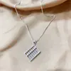 Collar Francés de Plata Estilo Antiguo para Mujer, Set de Colgantes con Cadena Caja para Clavícula, Bolsa de la Suerte, Bolsa de Dinero, Ábaco, Estilo Retro Artístico