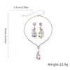 Juego de Pendientes y Collar con Colgante de Corazón Incrustado de Diamantes, Personalizado, Exquisito, Moderno y Elegante Cadena para Clavícula, Lujo Ligero y Collar de Alta Gama
