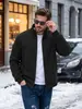Chaqueta de polar para hombre con cuello alto y cremallera, bolsillos laterales, abrigo cárdigan casual para exteriores de manga larga, marca independiente transfronteriza, otoño e invierno